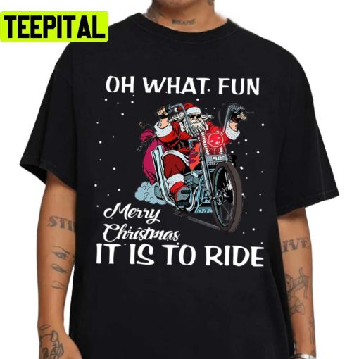 Xmas Holiday Biker Santa Motorcycle Merry Christmas Unisex Sweatshirt