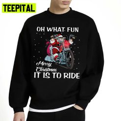 Xmas Holiday Biker Santa Motorcycle Merry Christmas Unisex Sweatshirt
