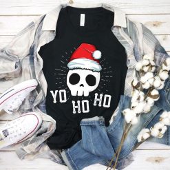 Yo Ho Ho Christmas Skull Adult Holiday Shirt