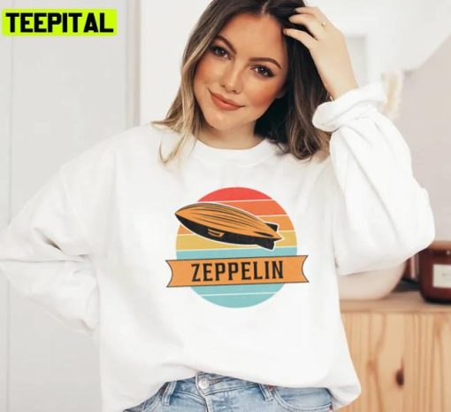 Zerplin Vintage Sunset Design Unisex T-Shirt