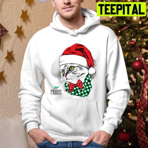 Cute Cat Merry Christmas Trending Unisex Hoodie