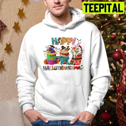 Fall Coffee Cup Hallothankmas Trending Unisex Hoodie