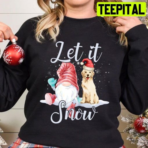 Golden Retriever Let It Snow Christmas Trending Unisex Sweatshirt