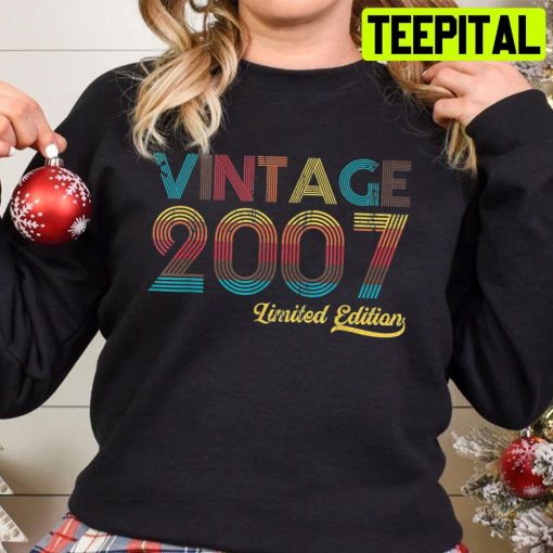 Vintage Made In 2007 13th Bithday Gift 13 Years Old Birthday Trending Unisex Sweatshirt