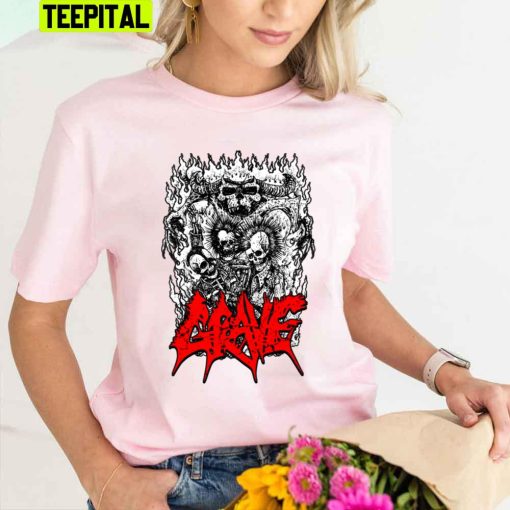 Grave Band Black And Red Art Trending Unisex T-Shirt