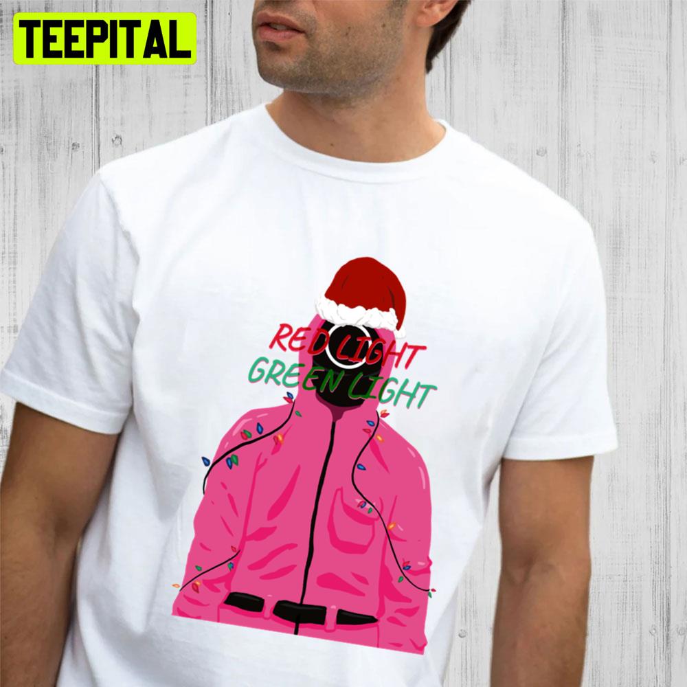 Christmas Squid Game Red Light Green Light Pink Trending Unisex T-Shirt