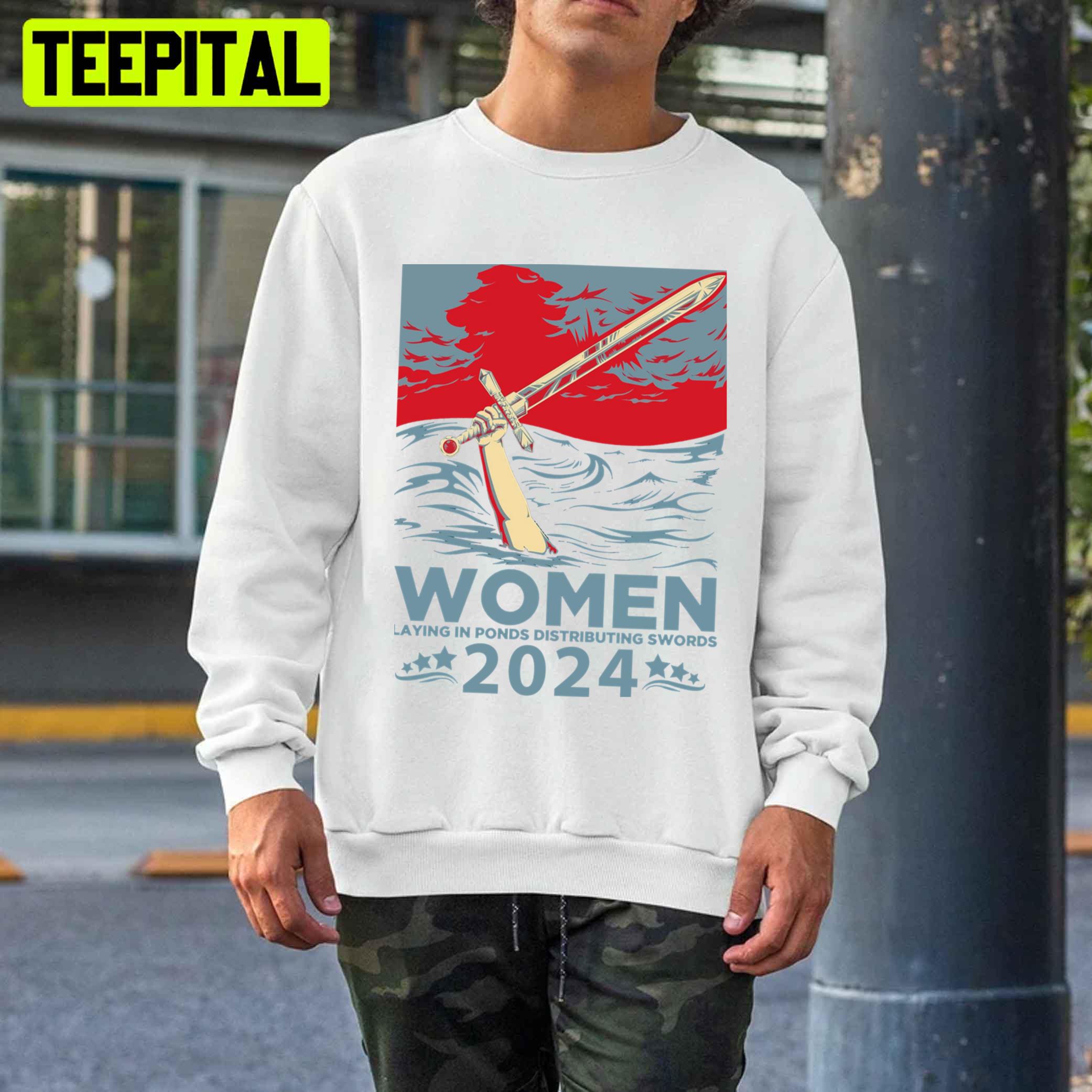 Women Laying In Ponds Distributing Swords 2024 Trending Unisex T-Shirt