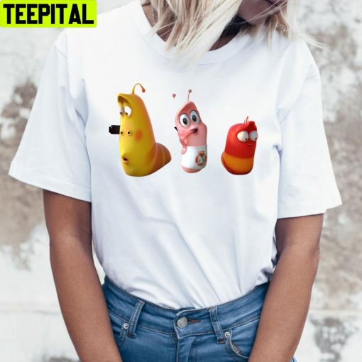 Yellow Pink And Red Larva Cartoon Trending Unisex T-Shirt