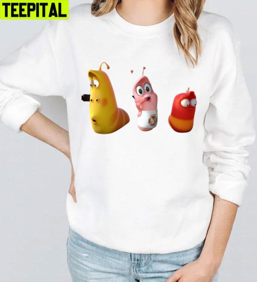 Yellow Pink And Red Larva Cartoon Trending Unisex T-Shirt