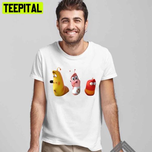 Yellow Pink And Red Larva Cartoon Trending Unisex T-Shirt