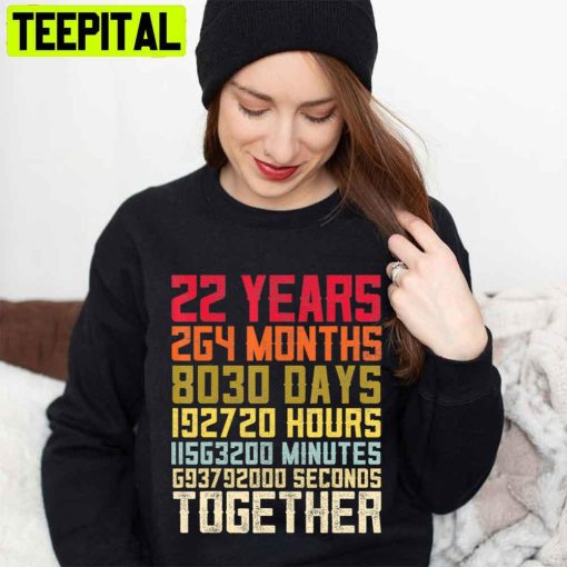 22nd Wedding Anniversary S For Married Couples Mat Unisex T-Shirt