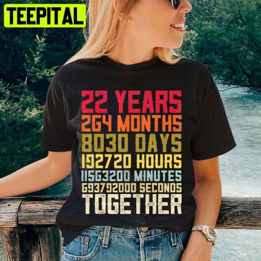 22nd Wedding Anniversary S For Married Couples Mat Unisex T-Shirt