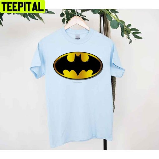 3d Batman Symbol Oval Gradient Logo Unisex T-Shirt