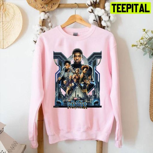 Black Panther Characters Over Wakanda Unisex T-Shirt