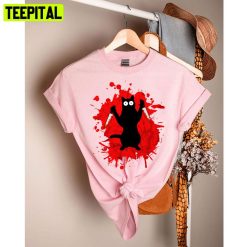 Killer Cat Blood And Horror Design Unisex T-Shirt