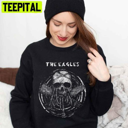 White Art Old Guitar Skull Eagle Unisex T-Shirt