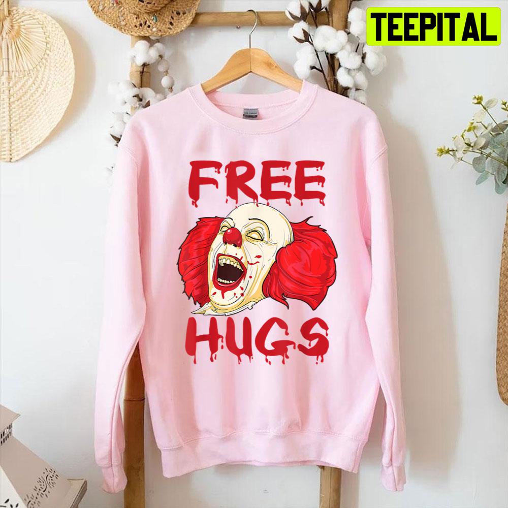 Penywise Free Hugs Halloween Evil Killer Scary Clown Horror Unisex T-Shirt