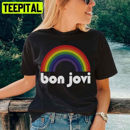 Rainbow Vintage Bon Jovi Unisex T-Shirt