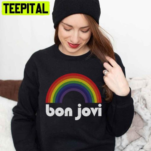 Rainbow Vintage Bon Jovi Unisex T-Shirt