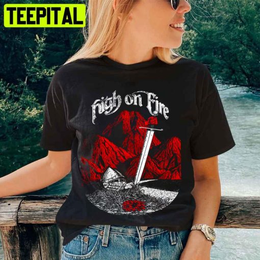 Red Whtie High On Fire Unisex T-Shirt