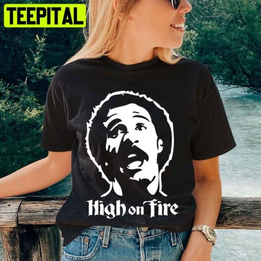 White Art High On Fire Unisex T-Shirt