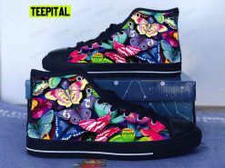 Art Butterfly Adults High Top Canvas Shoes