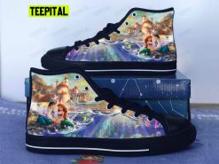 Art Little Mermaid Adults High Top Canvas Shoes