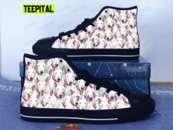 Bull Terrier Adults High Top Canvas Shoes