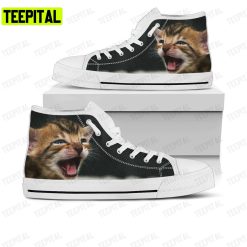 Cat Lover Bengal Cat Adults High Top Canvas Shoes