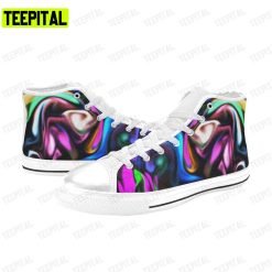 Colorful Swirled Adults High Top Canvas Shoes