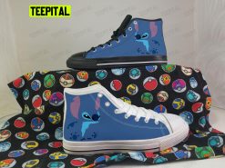 Cute Lilo And Stitch Adults High Top Canvas Shoes