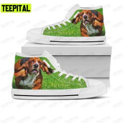 Dog Lover Basset Hound Adults High Top Canvas Shoes