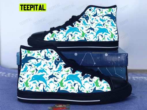 Dolphin Aquatic Adults High Top Canvas Shoes