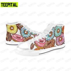 Donut Sneakers Adults High Top Canvas Shoes