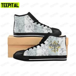 Flower Baroque Pattern Lily Damask And Flower Brunches Light Adults High Top Canvas Shoes