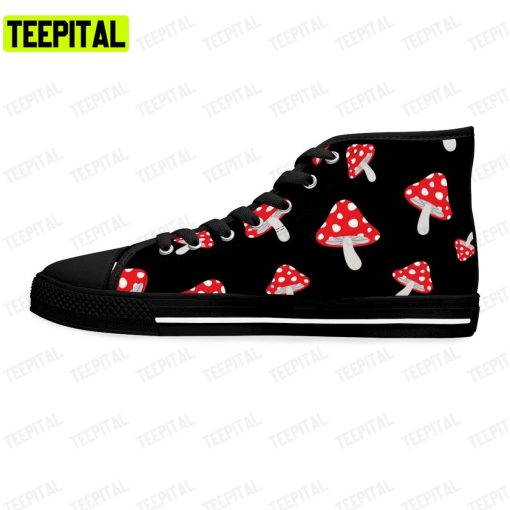 Forest Mushrooms Agaric Mushrooms Adults High Top Canvas Shoes