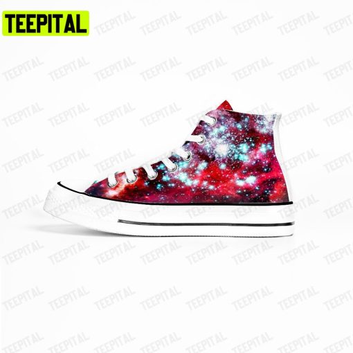 Galaxy Print Stars Fashion Adults High Top Canvas Shoes