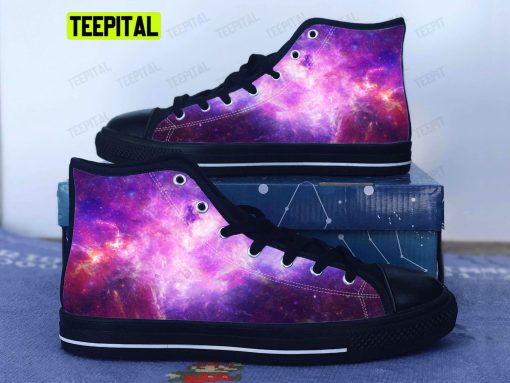 Galaxy Shoes,    Purple Galaxy Adults High Top Canvas Shoes