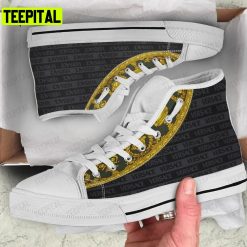 Gianni Versace Black White Art Adults High Top Canvas Shoes