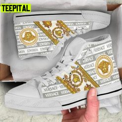 Gianni Versace White Adults High Top Canvas Shoes