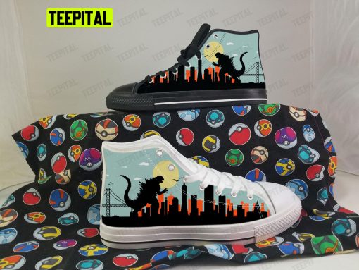 Godzilla Adults High Top Canvas Shoes