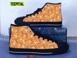 Golden Retriever Adults High Top Canvas Shoes