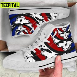 Grateful Dead Skull Art Adults High Top Canvas Shoes