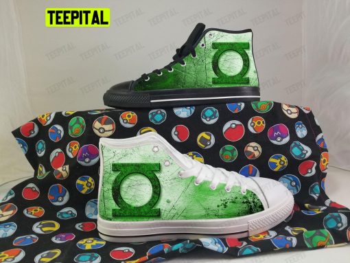 Green Lantern Superhero Adults High Top Canvas Shoes