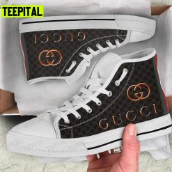 Gucci Black White Adults High Top Canvas Shoes