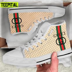 Gucci Stripe Adults High Top Canvas Shoes