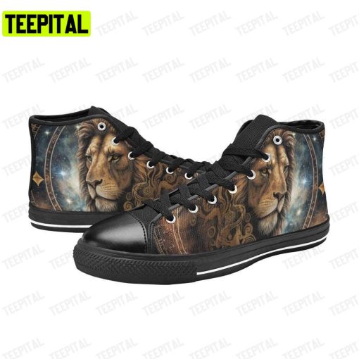 Leo Zodiac Sign Adults High Top Canvas Shoes