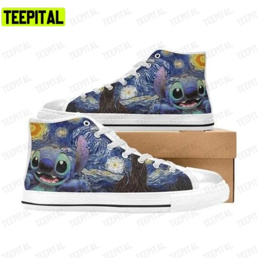 Lilo And Stitch Starry Night Adults High Top Canvas Shoes