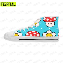 Little Baby Amanita Mushroom Flower Adults High Top Canvas Shoes