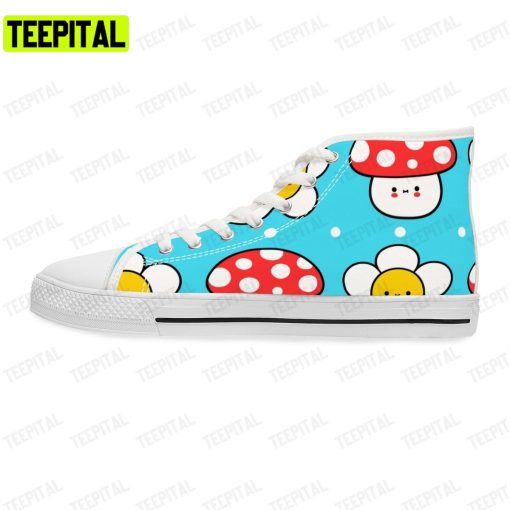 Little Baby Amanita Mushroom Flower Adults High Top Canvas Shoes